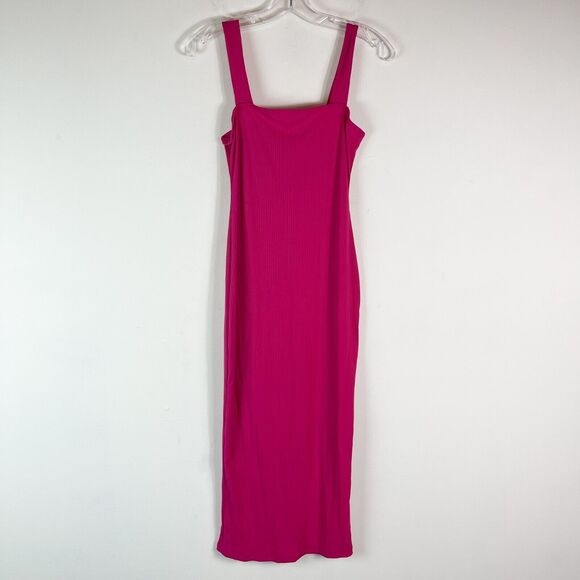 Helmut Lang NWT Women's Rose Rib Midi Tank Dress Pink Size S - Picture 1 of 5